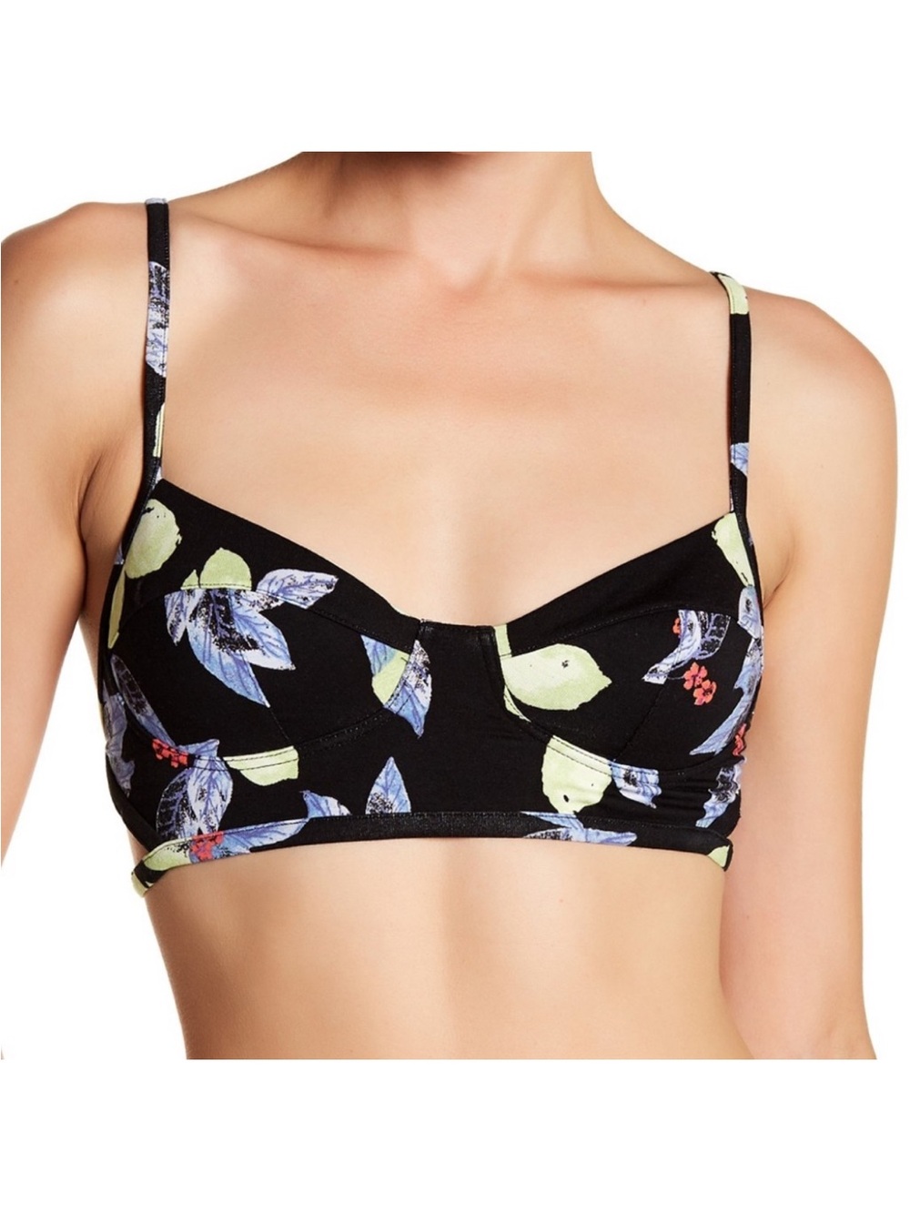 Free People Winona Floral Bra in Black Combo NWT